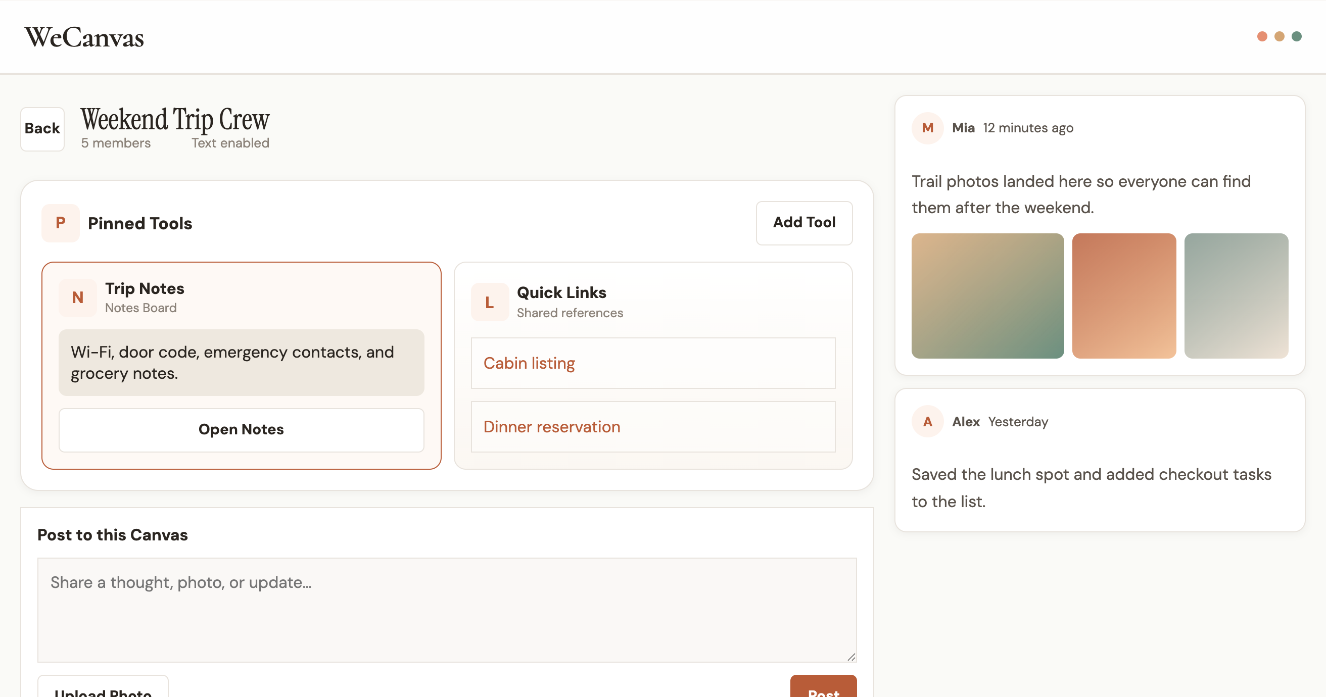 WeCanvas shared page product view